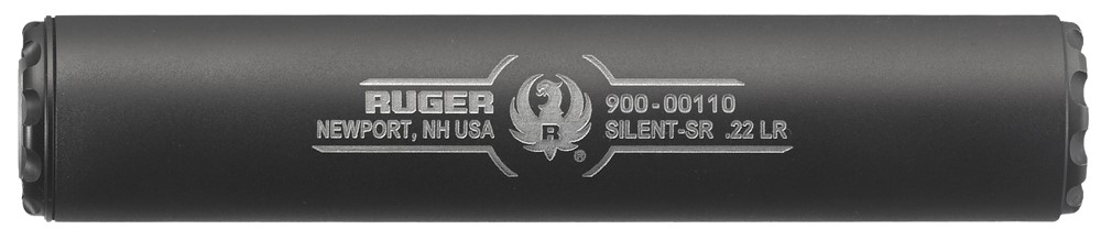 RUG Silent-SR Rimfire Suppressor .22LR/.22WMR/.17HMR 5.375 Inches 6.3 Ounces 1/2-28 Threads Black Cerakote Finish - All NFA Rules Apply