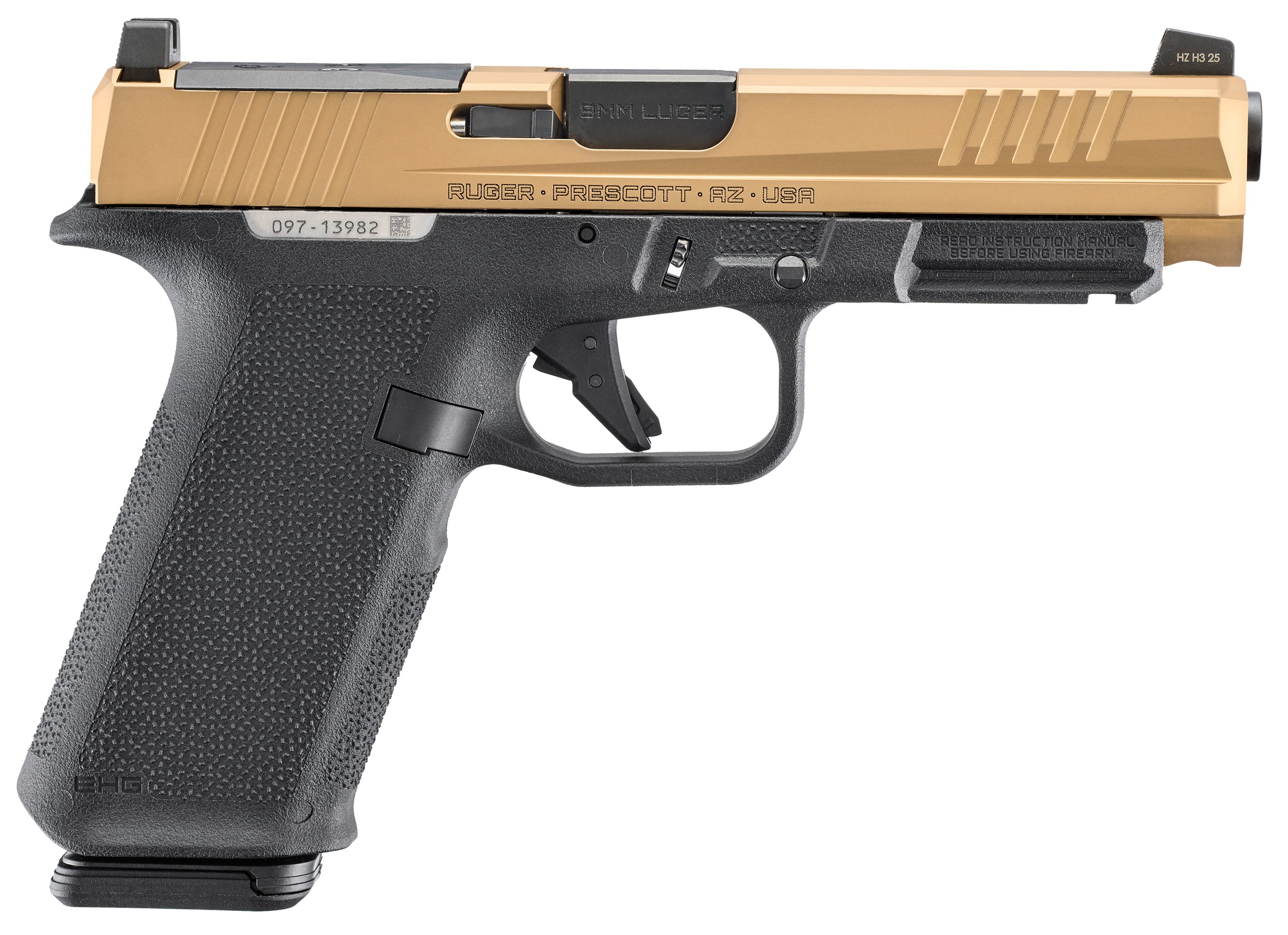 RUGER RXM, 9MM, 4.5", COPPER SLIDE/BLK FRAME, 17RDS