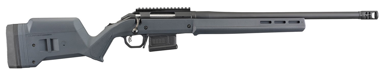 RUGER AMERICAN HUNTER 6.5CREEDMOOR W/HYBRID MUZZLE BREAK, 20" 5RDS, GRAY MAGPUL STOCK