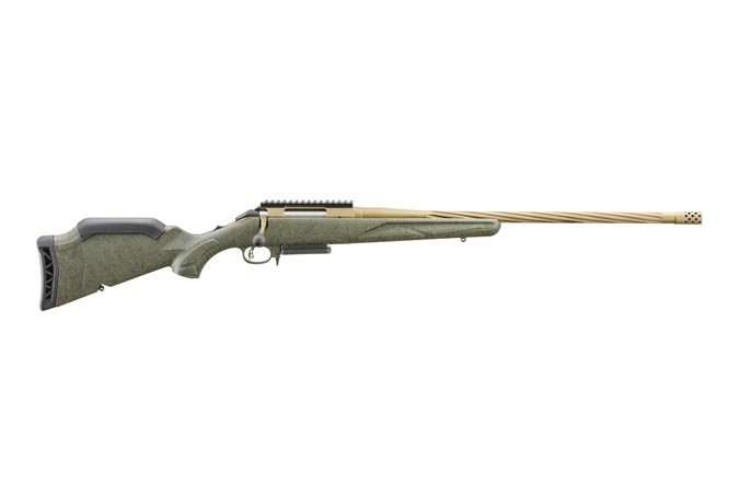 RUGER AMERICAN GN2 PREDATOR, 270WIN, 22" GREEN BURNT BRONZE FLUTED W/PORT, 3RDS