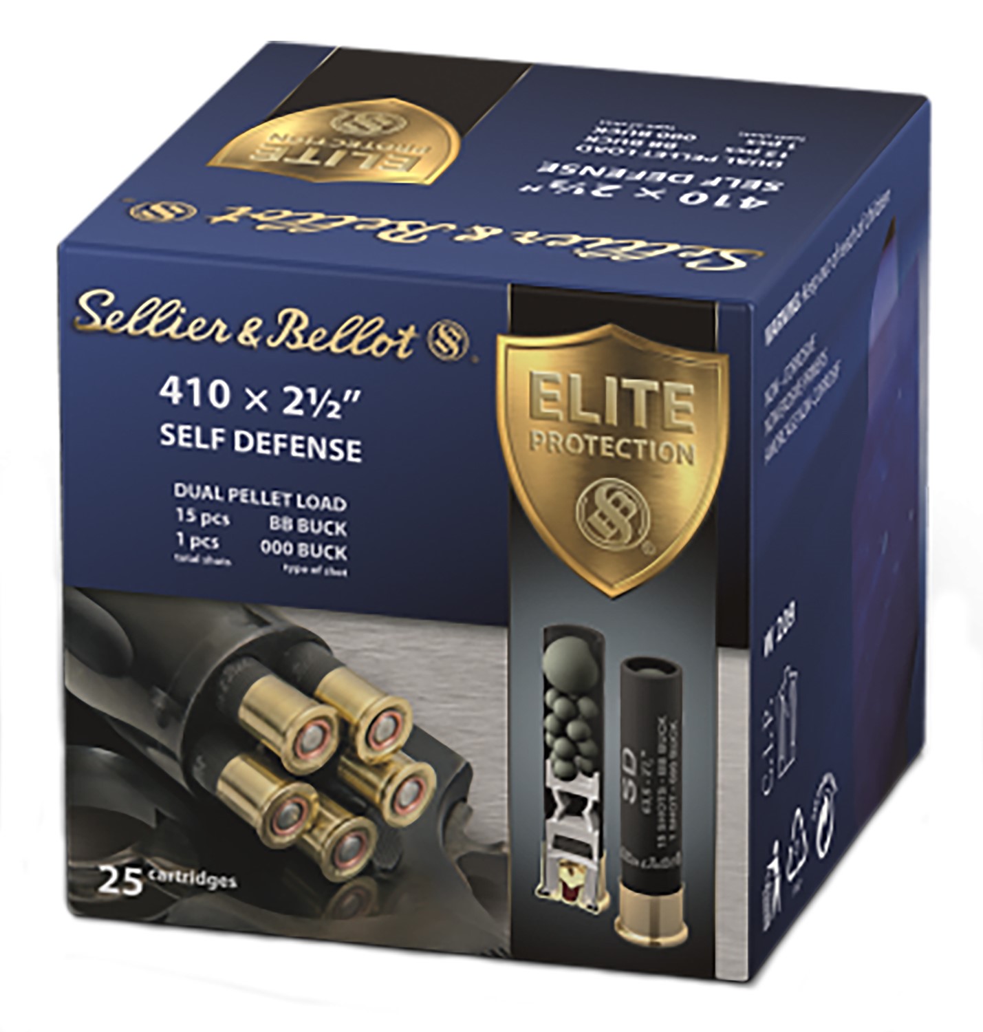 SB #SB410SDA 410G 2.5" SELF DEFENSE, 1-000BUCK/15-BB PER SHOTSHELL, 25RDS