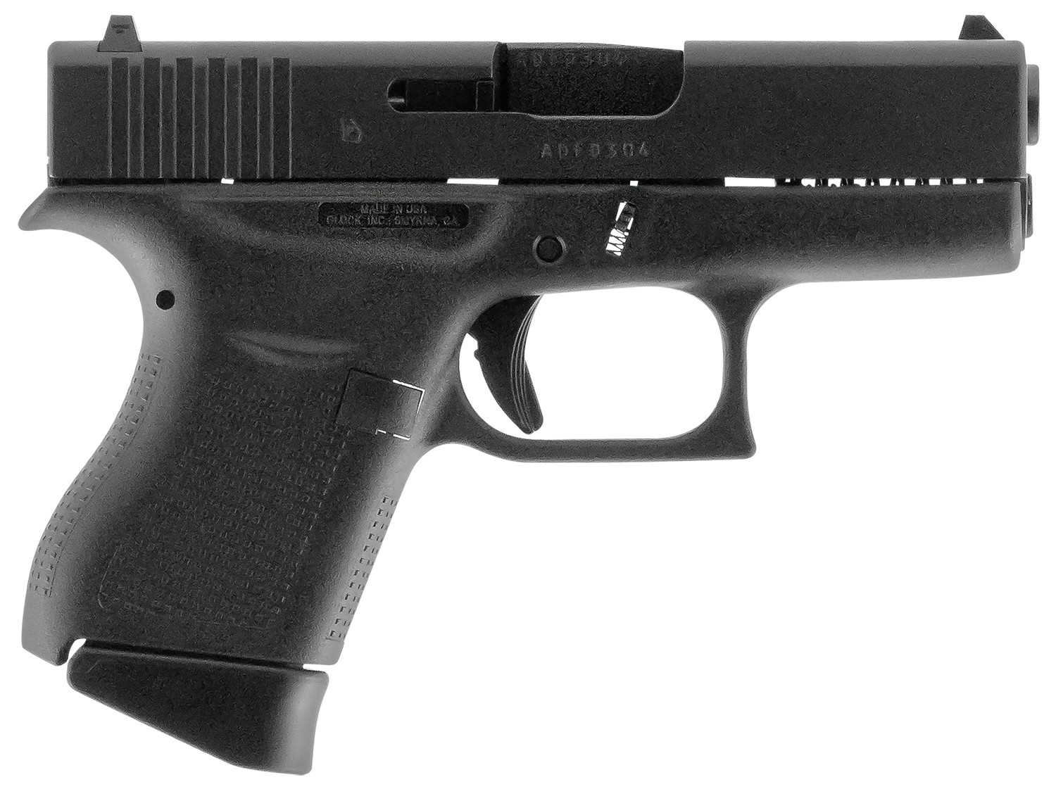 GLOCK 43 9MM 3.39" BARREL W/FIXED SIGHTS, 6ROUND CAPACITY