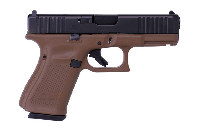 GLOCK 19GN5MOS 9MM 4.02" F/S, FDE FRAME/BLK SLIDE, 15RDS