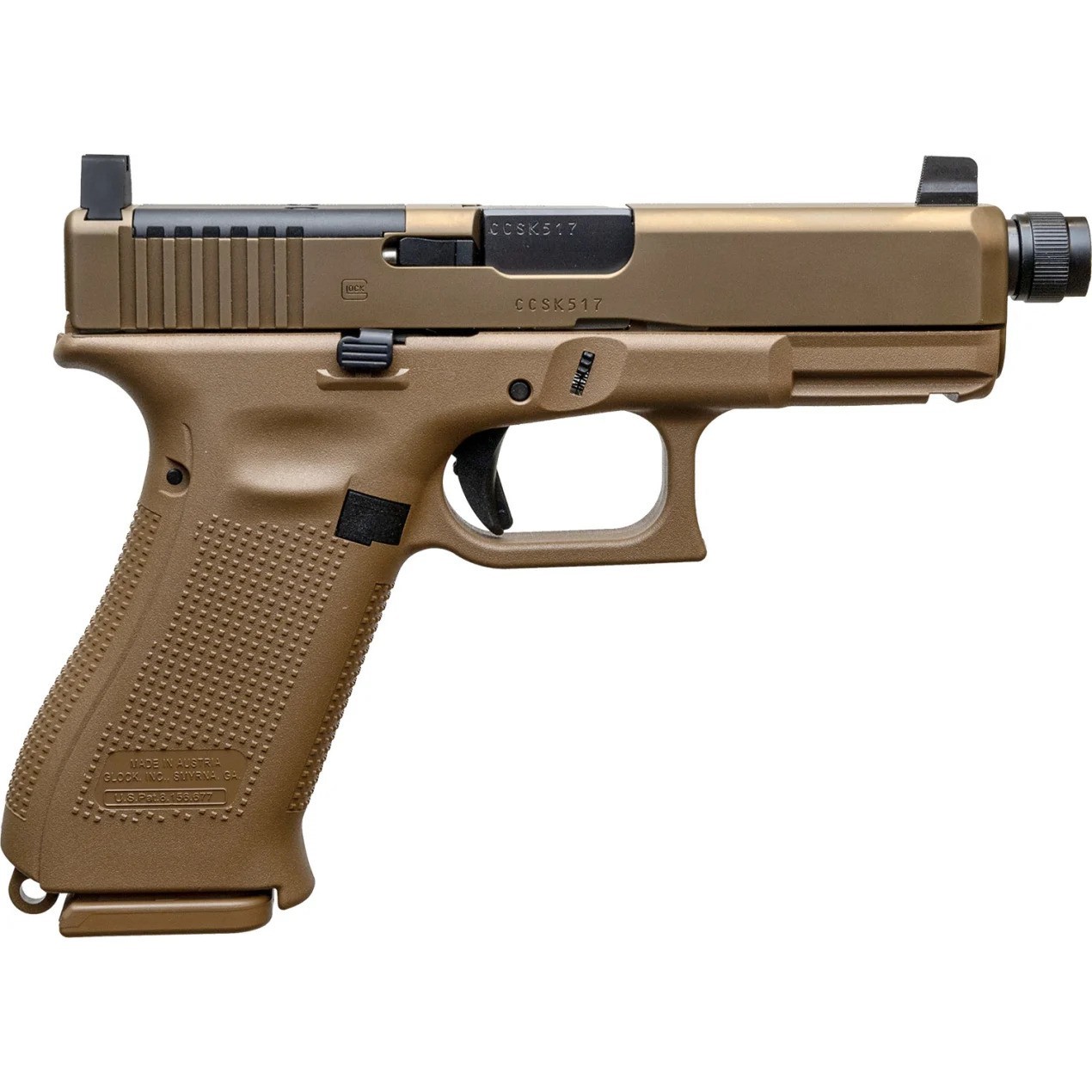 GLOCK 19X, 9MM MOS, 4.52" THREADED, AMERIGLO HIGH SITES, FDE, 19RDS