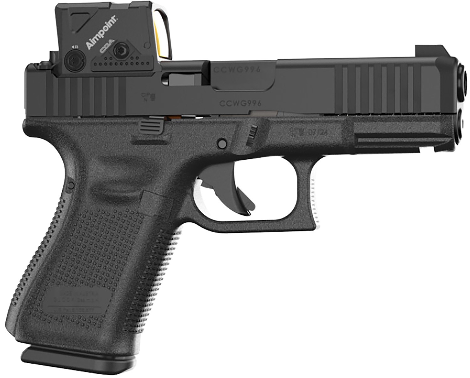 GLOCK 19GN5MOS, 9MM, 4.02", AIMPOINT COA 3.5MOA RED DOT, PICRAIL, 3-15RD MAGS GLOCK 19GN5MOS, 9MM, 4.02", AIMPOINT COA 3.5MOA RED DOT, PICRAIL, 3-15RD MAGS