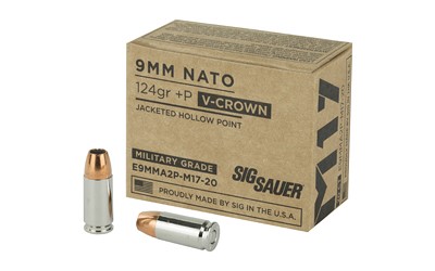 SIG SAUER M17 9MM 124G+P JHP, 20RDS