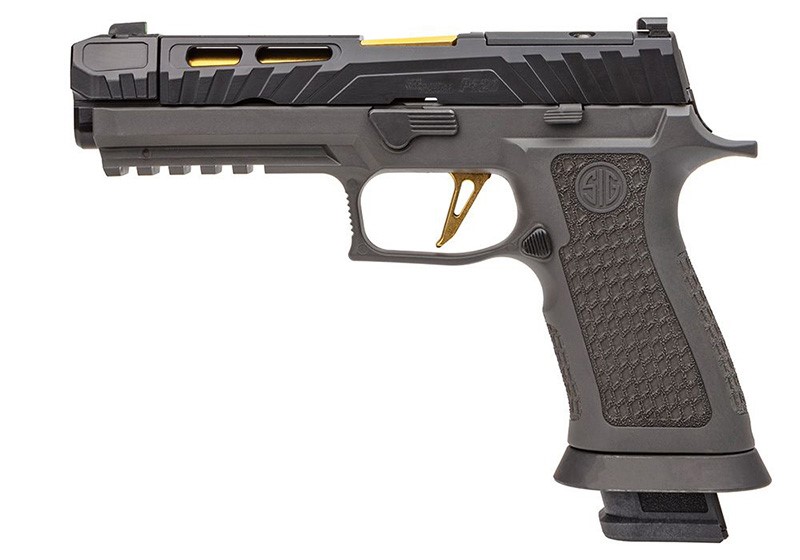SIG SAUER P320 COMPACT SPECTRE, 9MM 4.6" LXG GRIPS, GOLD BARREL, NIGHT SITES, 2-15RD