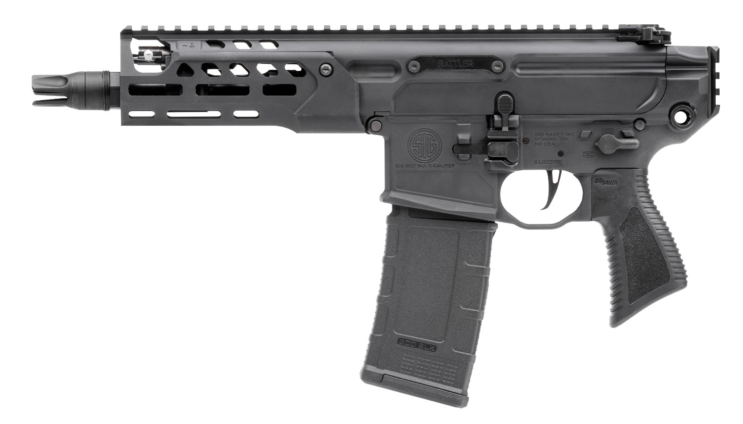 SIG SAUER MCX RATTLER LT, 300BLKOUT, 6.75", MLOK HANDGUARD, QD SUPPRESSOR FLASHHIDER, 30RDS