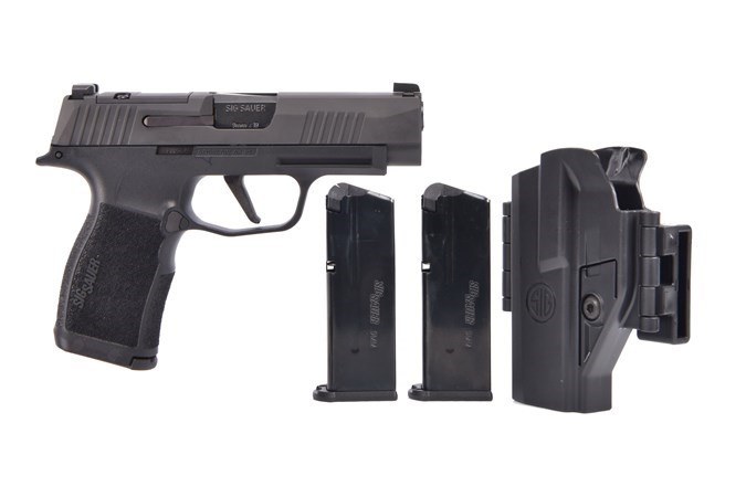 SIG SAUER P365XL, 9MM 3.7", TACPAC, BLUE, 3-12RD MAGS, MANUAL SAFETY, HOLSTER
