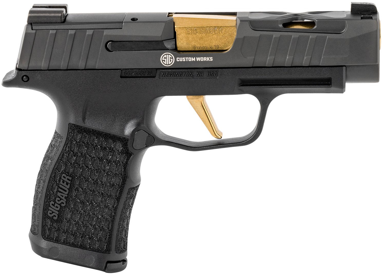 SIG SAUER P365XL SPECTRE, 9MM, 3.7" NIGHTSITES, GOLD FLAT TRIGGER, PORTED, O/R, 2-12RD