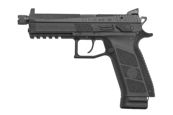 CZ P09, 9MM,  4.53" BLUE, SUPPRESSOR READY SIGHTS, THREADED BARREL, SAFETY/DECOCKER, 21RDS