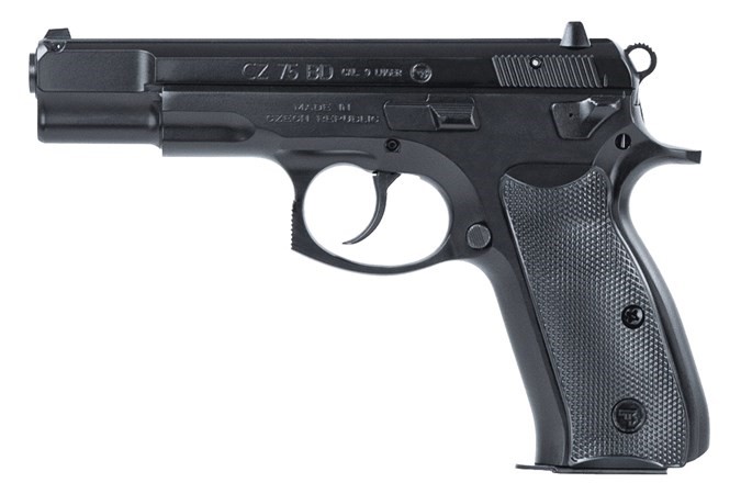 CZ 75 BD, 9MM 4.7" BLUE W/DECOCKER, FIXED SIGHTS, 16RDS