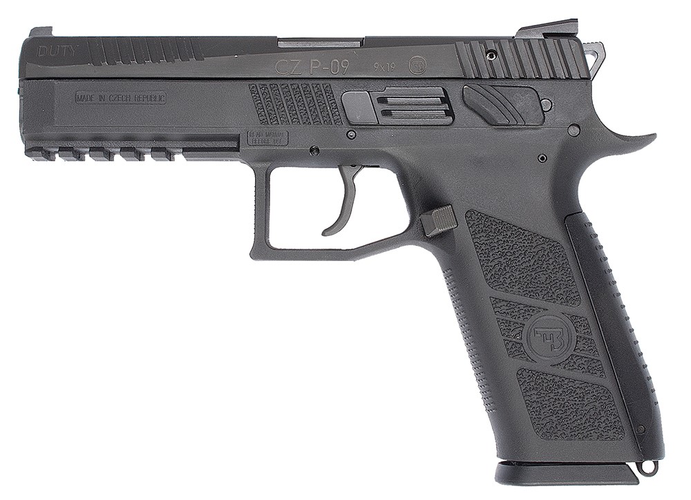 CZU CZ P-09 Duty 9mm 4.5 Inch Barrel Black Finish Fixed Sights Black Polymer Frame 19 Round