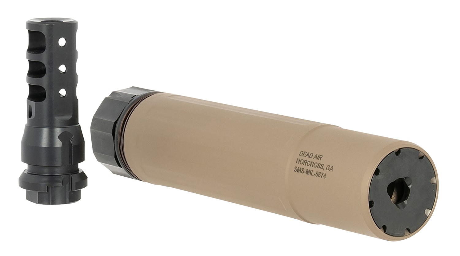 DEAD AIR SANDMAN-S 7.62 SUPPRESSOR, FDE 1.5" DIAMETER S/S