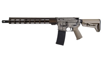 Shark Coast Tactical, Viking, Semi-automatic Rifle, AR, 223 Remington/556NATO, 16" Barrel, Deep Laser Engraved Receiver, Viking Norse Warriors, Cerakote Finish, Flat Dark Earth, Tan Magpul MOE SL Stok, Tan Magpul MOE Grip, M-LOK Free Float Handguard, 30 R