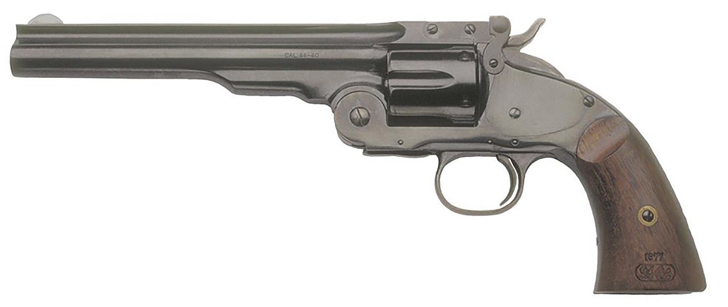 Cimarron CA850 No. 3 Schofield 45 Colt (LC) 6 Shot, 7" Matte Black Steel Barrel, Cylinder & Frame, Walnut Grip, Exposed Hammer Cimarron CA850 No. 3 Schofield 45 Colt (LC) 6 Shot, 7" Matte Black Steel Barrel, Cylinder & Frame, Walnut Grip, Exposed Hammer