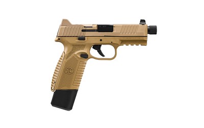 FN 545T, 45ACP, 4.71" FDE, O/R, 1-15RD, 1-18RD, SUPPRESSOR HEIGHT SIGHTS, AMBI SLIDE STOP LEVER