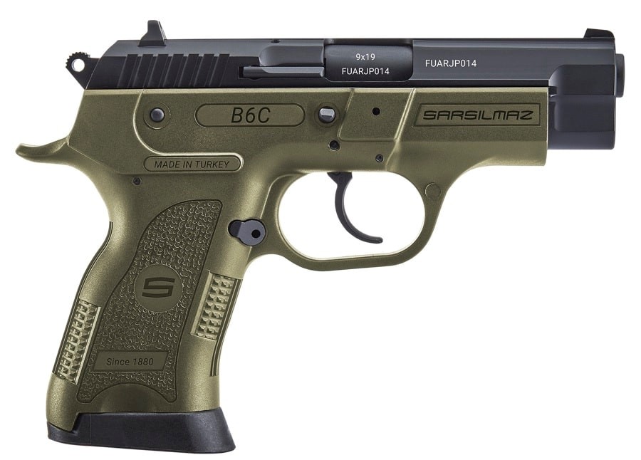 SARSILMAZ B6C, 9MM, 3.8" BLUE/OD GREEN, 13RDS